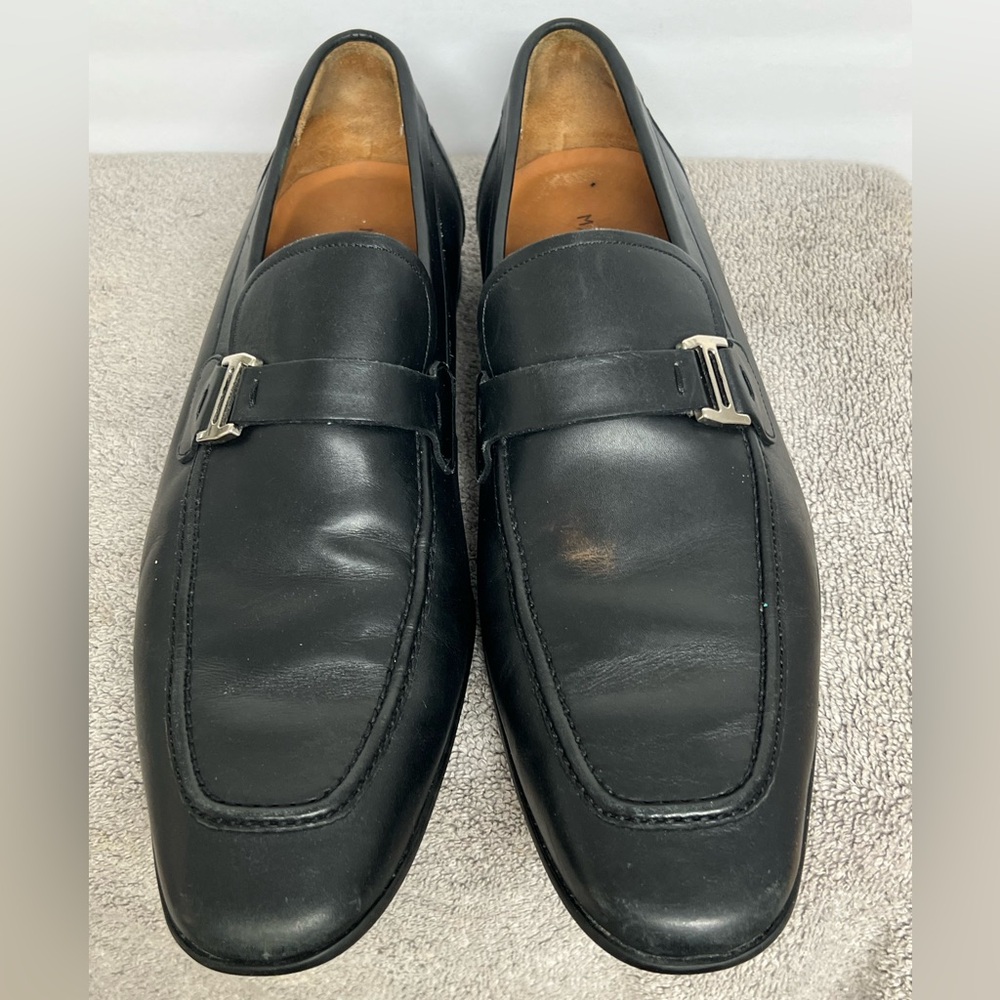 Magnanni Shoes Mens 10 M 15061 Horsebit Loafer Dress Black Leather Spain